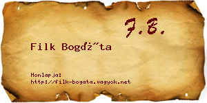 Filk Bogáta névjegykártya